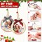 24PCS Christmas Picture Frame Ornaments for Christmas Tree, DIY Unfinished Wooden Photo Frame with Beads Bowknot and Colored Markers to Paint, Decorative Hanging Ornaments for Xmas Tree Decor